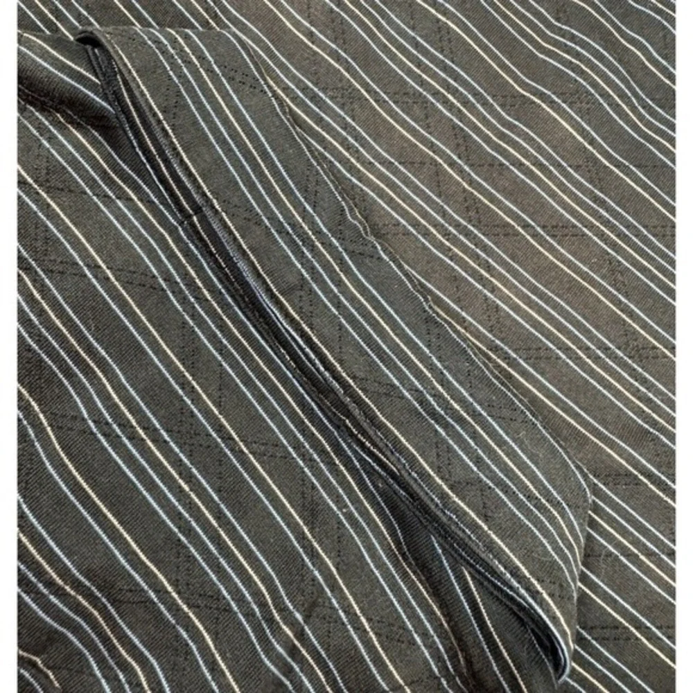 TIGER WOODS‎ Collection Nike Fit Dry Mens GOLF POLO M black/white/blue striped